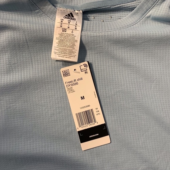LAST ONE!! New Adidas Mens Freelift Climachill Tee Light Blue Size Medium - Picture 10 of 14